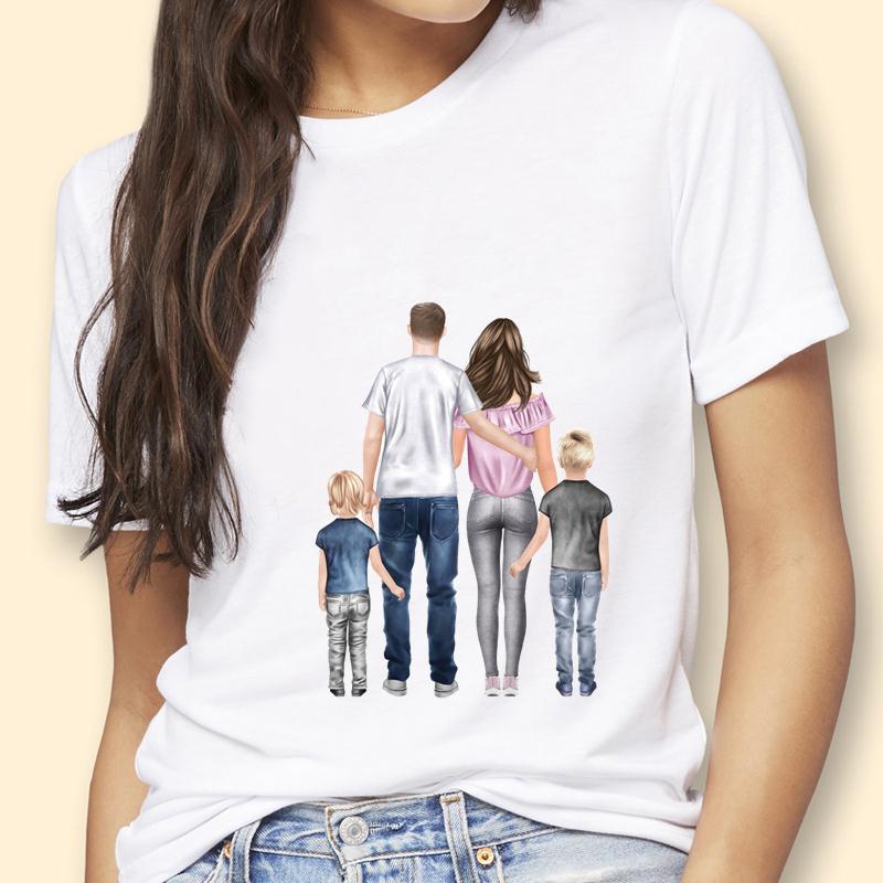 Mothers Day Theme Cute Cartoon Trend ShortSleeved Womens TShirt Polyester Fabric Simple AGeneration Style
