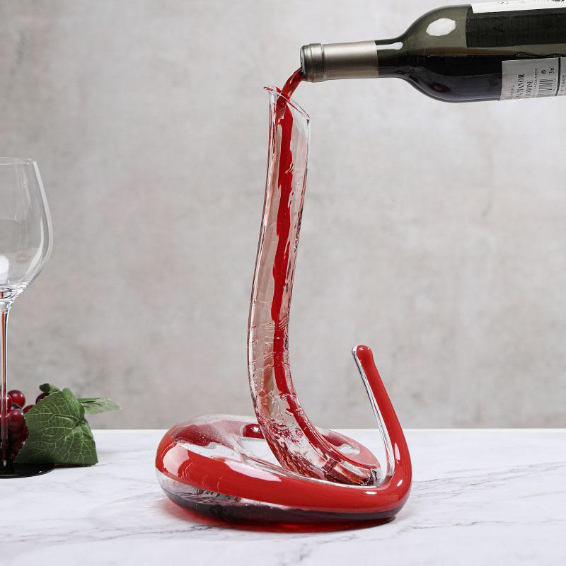 Artificially Blown Snake-shaped Glass Decanter Wine Separator Barware Household Wine Dispenser 1000ml Senior Decanter Wine Set