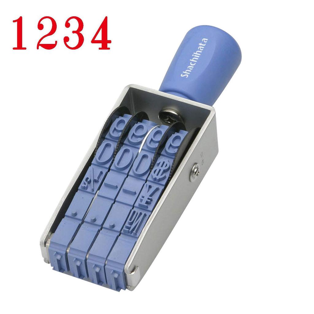 Shachihata Stamp Rotating Rubber Stamp European First Issue Stamp Size 64 x 12 mm Mincho Font 4-line Approx.