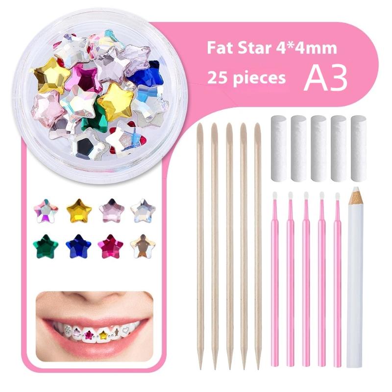 1 Zestaw Dentalne Kryształki na Zęby Kryształowe Szkło Diament Ornament w Kształcie Motyla Narzędzia do DIY Różne Kształty Kolor Ozdoby do Biżuterii na Zęby