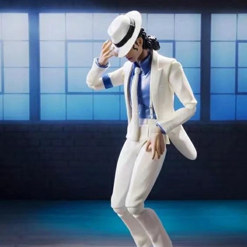 MJ - Jackson Smooth Criminal Moonwalk Actionfigur Modell Spielzeug Mj Thriller Gelenkig Bewegliche Gedenkfigur Weihnachtsgeschenk