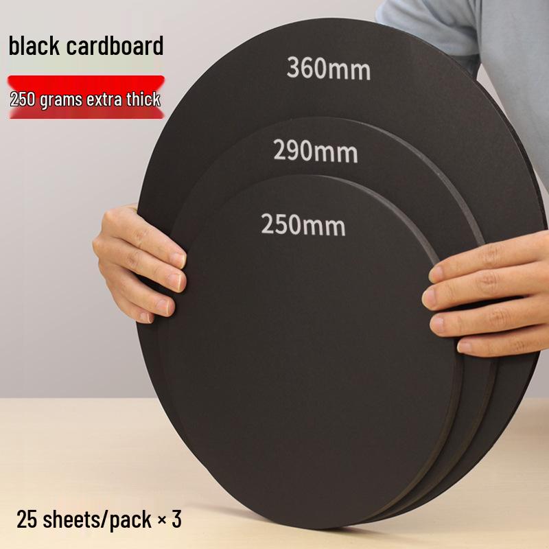 Round Cardstock Pack: White, Kraft, and Black for Kids' Art and Crafts.