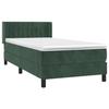 3131066 vidaXL Lit à sommier tapissier avec matelas Vert foncé 100x200 cm