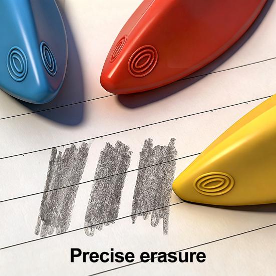 4Pcs Triangular Prism Eraser, Dustless Pencil Eraser for Students, Clean Wiping Large Bulk Erasers for Kids, School Supplies