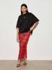 2016 Red Sequined Slit Midi Skirt: Sexy, Slimming, Hip-Hugging Mesh Design