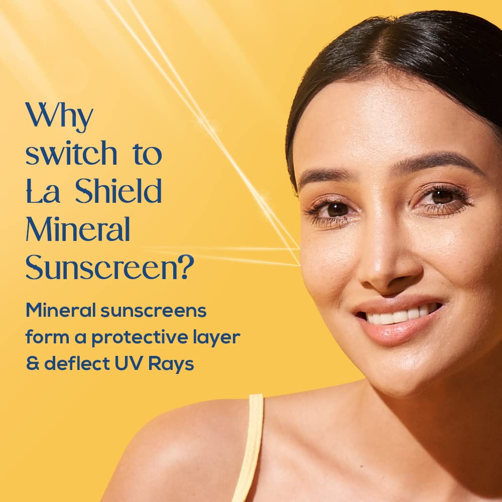 La Shield Pollution Protect Mineral Sunscreen Gel Spf 50 White 50G Pack Of 2 For All Skin Types
