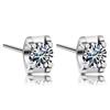 Square Four-Prong Zirconia Crystal Stud Earrings - Fashionable Jewelry for Women