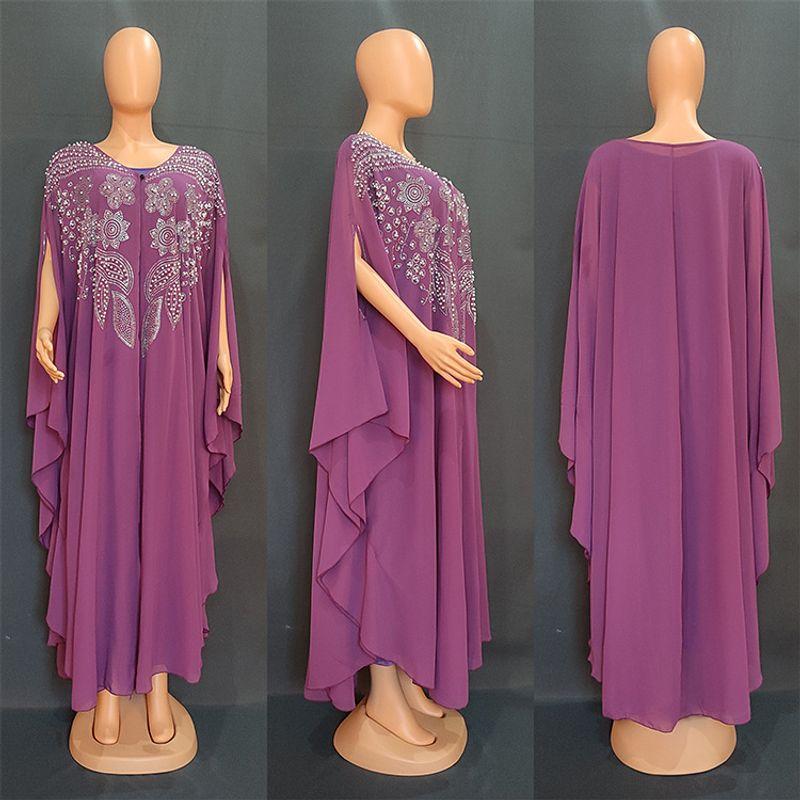 Indonesia Middle East Amazon Robe Europe and America Cross Border Length Dress New Arrival Gown Plus Size Sequin Embroider Dress