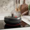 Non Stir Fry Pan Nonstick Flat Bottom Wok Thickened Body Chinese for Home Kitchen 24CM