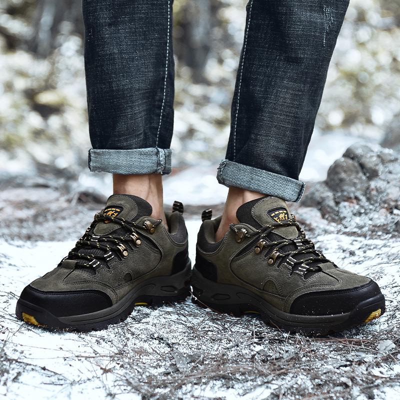 Nueva llegada Zapatos de senderismo de cuero Resistentes al desgaste  Deporte al aire libre Zapatos para hombres Con cordones Para hombres  Escalada Trekking Caza Zapatillas de caza comprar a buen precio —
