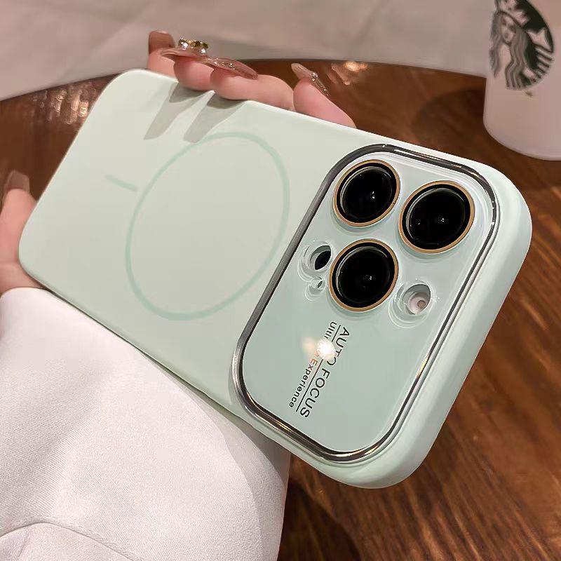 Magnetic Liquid Silicone iPhone Case: Compatible with Apple 17, Enhanced Aesthetics, Large Window Design.
