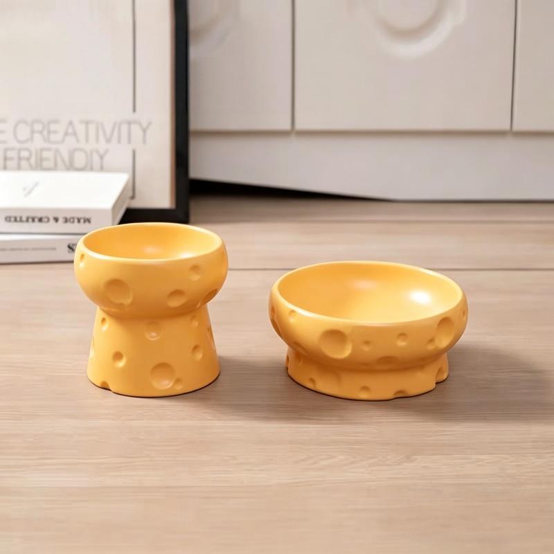 Pet Ceramic Bowl - Nordic High-Legged Ceramic Cat Food Bowl - Snack Tray - Specifically Designed for Kittens and Puppies