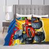 Blaze and the Monster M-Machines Flannel Blanket Winter  Warm Throw Blanket for Children Bedroom Comfortable Bedspread Sofa