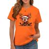 Women Cute Reindeer Christmas Lights Graphic Tshirt Funny Santa Hat Deer Printed Short Sleeve Tops Xmas Holiday Casual Tee Gift