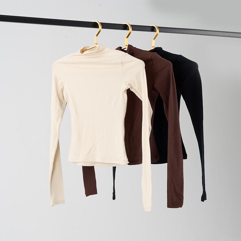 Women's Slimming Long Sleeve Yoga Top - Nude Feel, Round Neck