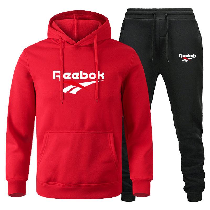 Fashion Printed Sweatshirt Pants Set Men Casual Sports Two-piece Head Thickened