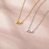 Cazador Mini Heart Initial Letter Pendant Necklaces for Women Stainless Steel A-Z Alphabet Choker Chain Jewelry Valentine Gift