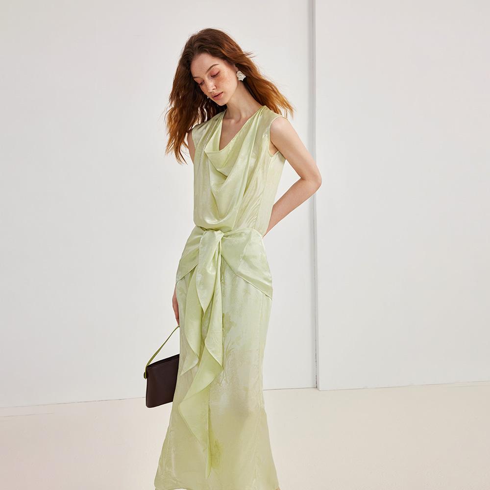 Waiwaiaiem Yy_Wrap Lace Waist Long Dress