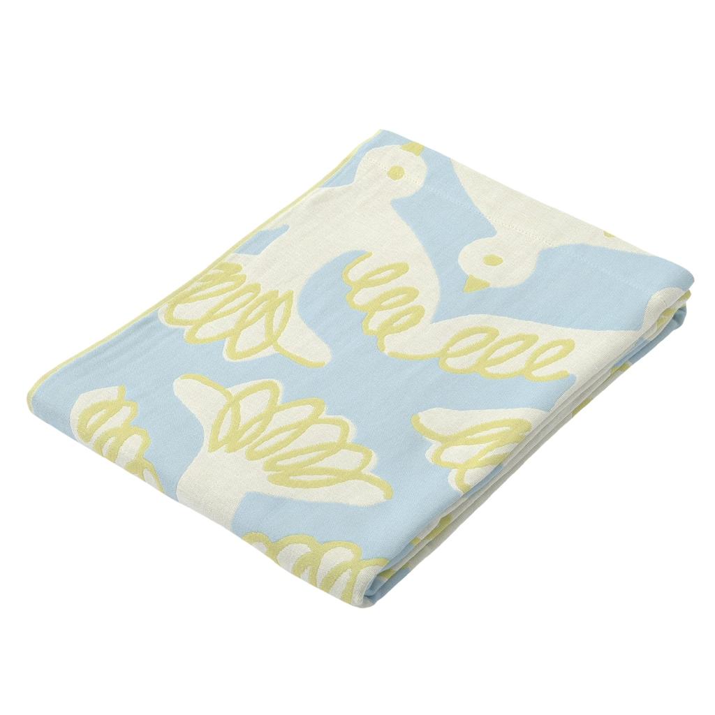 Nishikawa Gauze Finlayson Muto Soft FR03601013 Blanket, Single, Washable, 100% Cotton, Gauze, Blue,