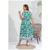 Summer Women Dress Short Sleeve High Waist V-Neck Midi Dress Plus Size Sexy Temperament Print Dress