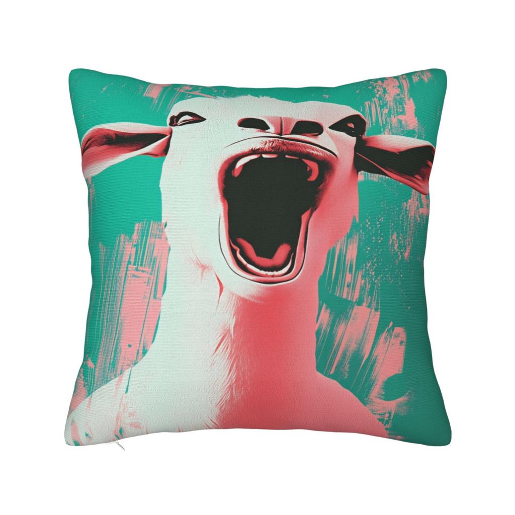 Federe per Cuscini Divertenti Meme Capra Urlante Federa Trendy Retrò per Divano Soggiorno Comoda Copertura per Cuscino
