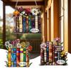 Multicolored Window Hanging Flower Books 2D Flat Plastic Wall Pendants for Door Decors Housewarmings Gift for Women Girls