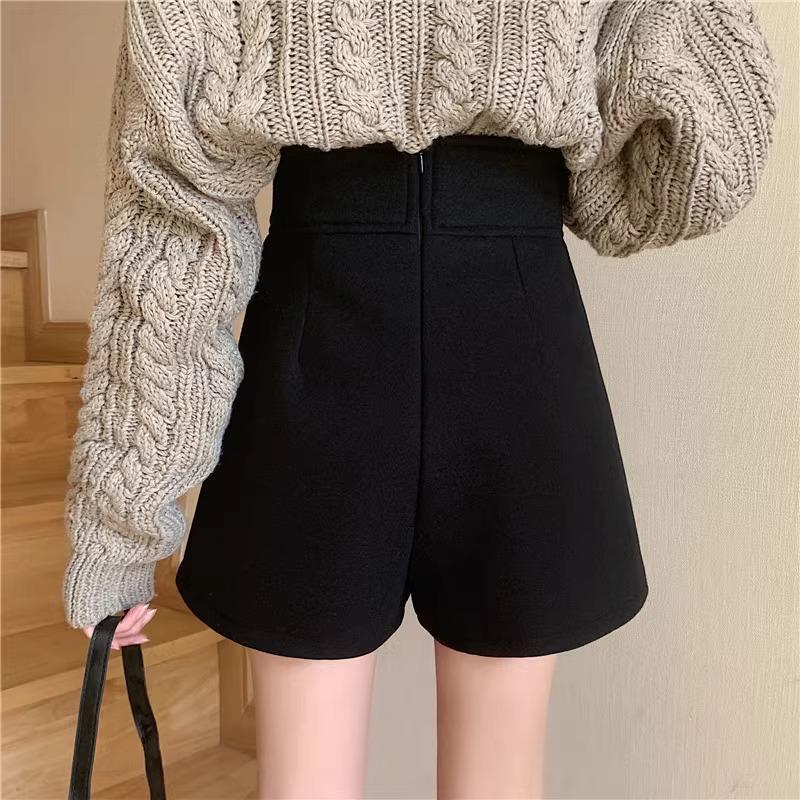 Spring 2024 Women's High-Waist Slim A-Line Skirt-Shorts: Korean Style, Irregular Design