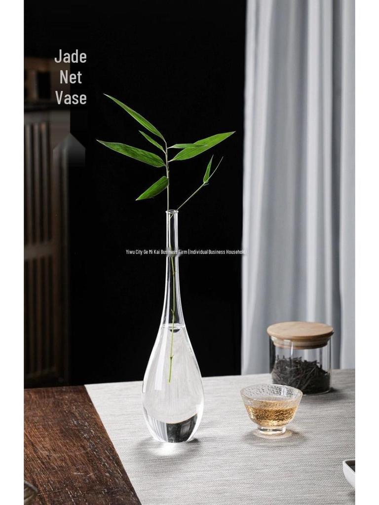 Zen Transparent Glass Vase for Hydroponic Plants and Small Mouth Flower Arrangements