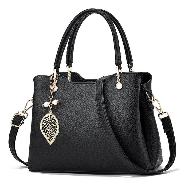 Stylish Middle-aged Women's Tote Bag In Classic Black Grey And Elegant Colors Perfect For Everyday Use
