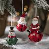 Christmas Painted Resin Snowman Santa Claus Iron Bell Pendant Christmas Tree Decorative Gift DIY Wall Hanging Doorway Elk Bell
