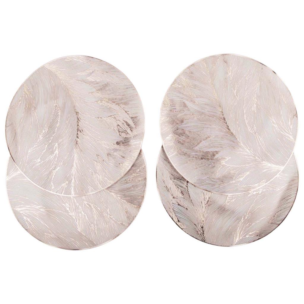 Elegant Dining Decor Heat Resistant Placemats Dining Room Decor Pressed Hot Stamping Design Protective Hot Dish Mats