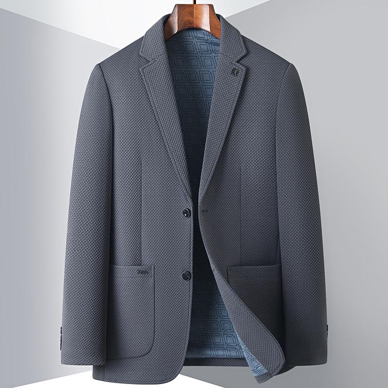 Spring and Autumn Light Luxury Business Single West Middle-aged and Young People Solid Color Texture Suit Trendy Jacket