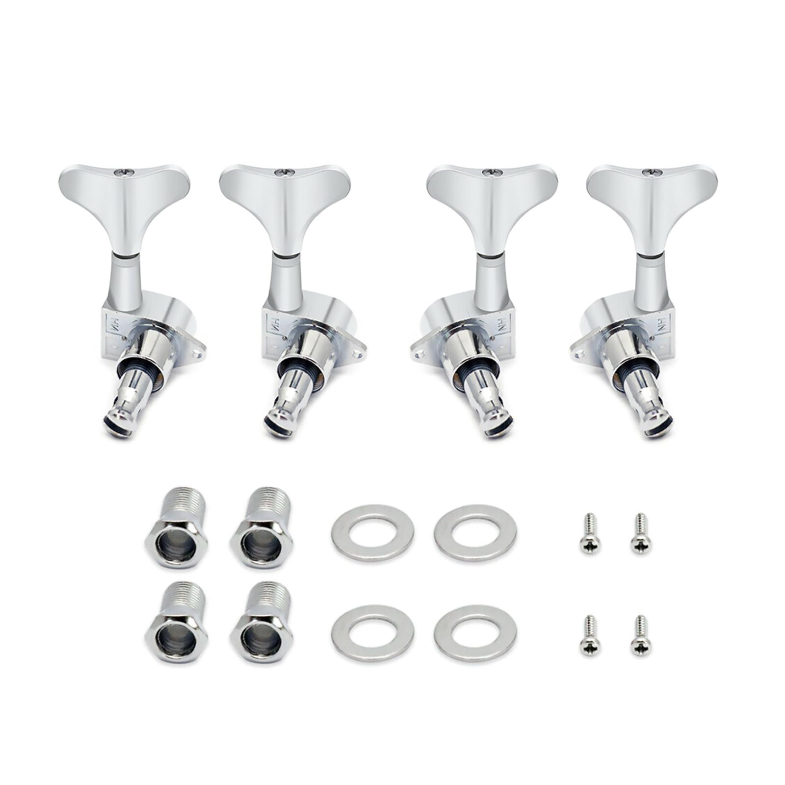

4 Strings Electric Bass String Knob Enclosed Tuning Pegs Machine Heads Tuners Metal Tuning Peg Guitar Accessories срібний