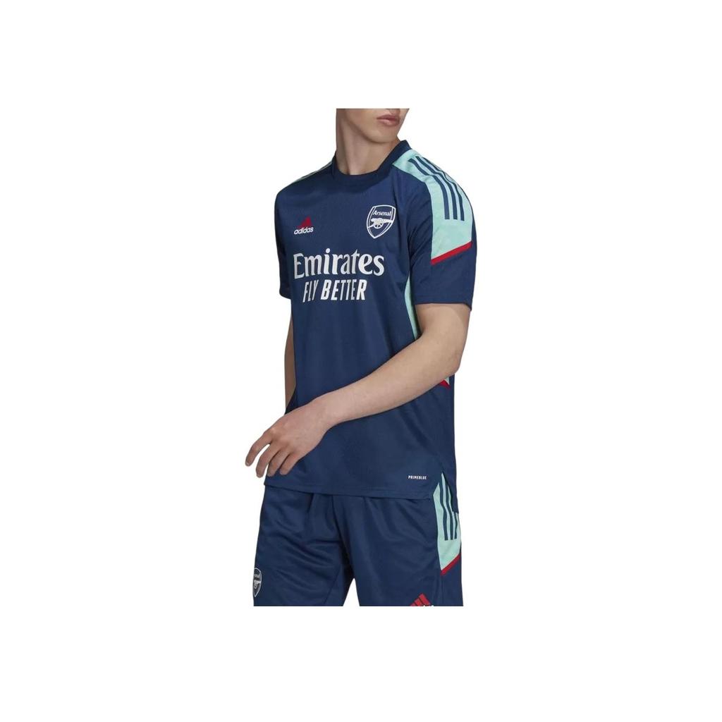 adidas Arsenal Football Club Sezon 2021-2022 Liga Mistrzów Koszulka Treningowa Wersja Zawodnika Krótki Rękaw Koszulka Piłkarska Męska Niebieski GT1193