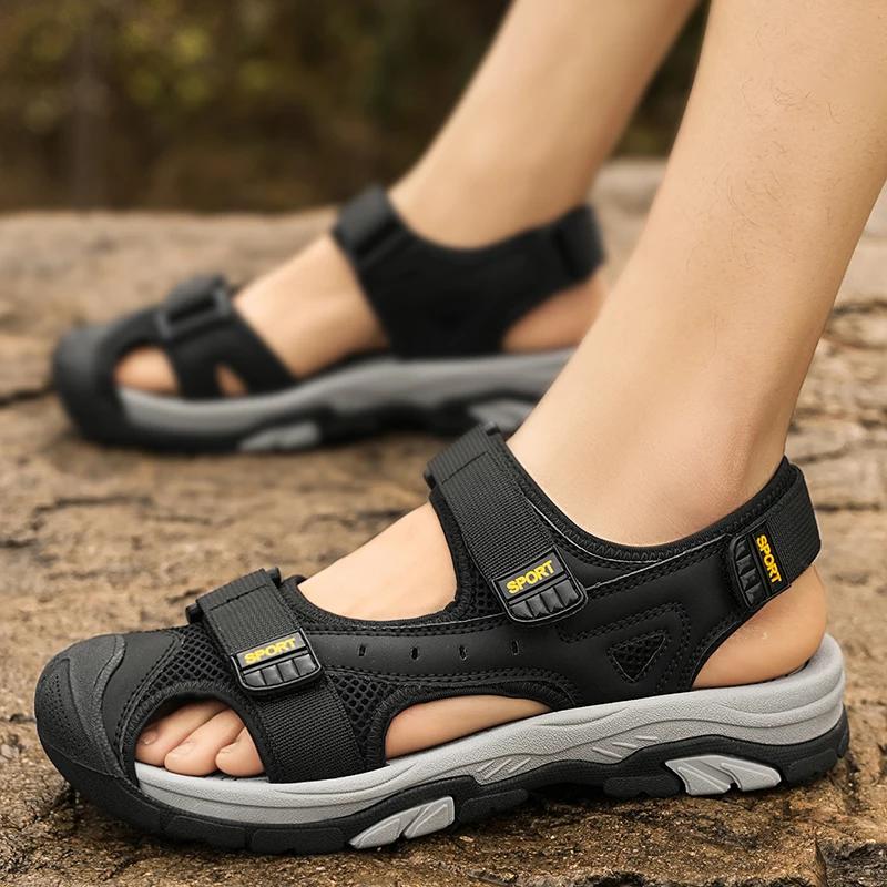 

Sandal Homme Cuir Chaussures Plage Homme Sneaker Schwarz Luxury Sandals Elegant Men s Shoes Summer Outdoor Travel Walking 39 чорний