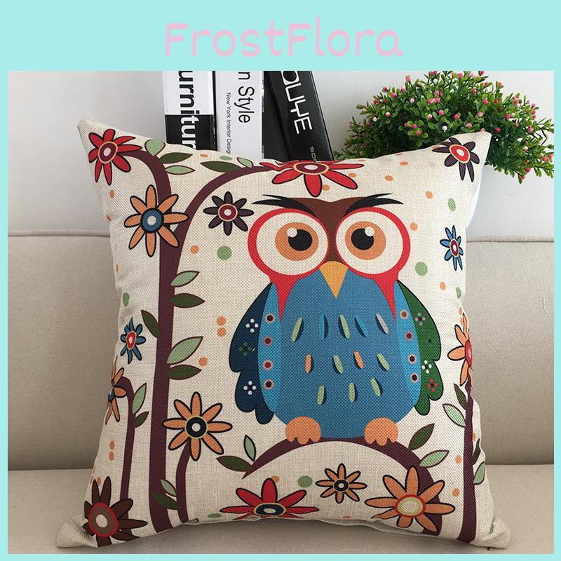 Versatile Owl Print Pillow Cases With Hidden Zip For Bedroom Sofa And Car Back Cushion