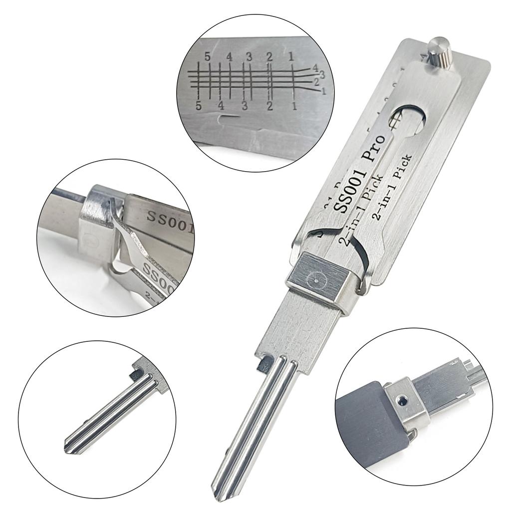 1-10PCS Keys Decoder Hook Tool O-ring Pickup Kit 2 In 1 Precision Hook & Pick Set Lock Decoder Stainless Steel Precision Tools