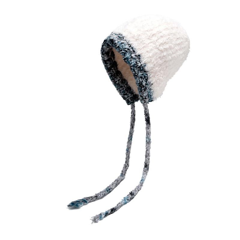 Dicke Plüsch-Fleece-Mütze Herbst Winter Damen Strickmütze Kälteschutz Warm Ohrenschutz Wollmütze