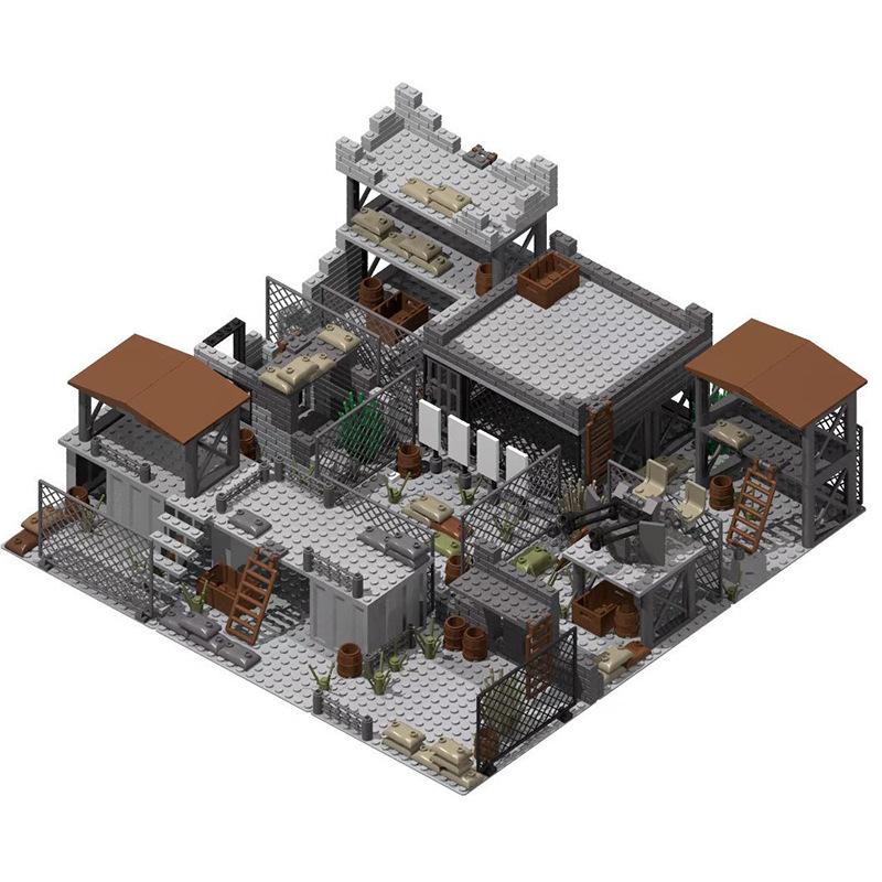 World-War-Ii Army-Design Base First-Class Building-Set High-Standard Assembly-Bricks Collection Kit First-Class Watchtower First-Class серый