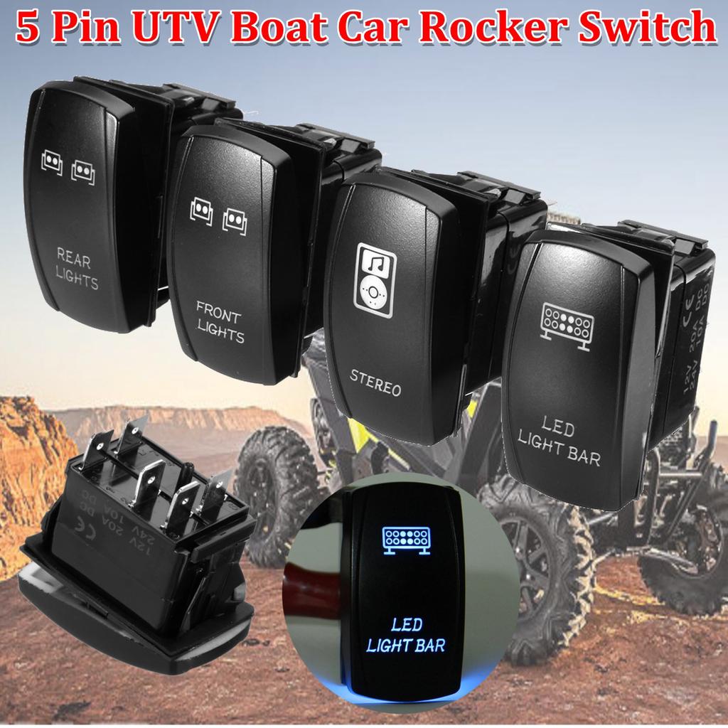 Front /& Rear /& LED Light Bar Rocker Switch Set For UTV POLARIS RZR 4 XP 900 1000