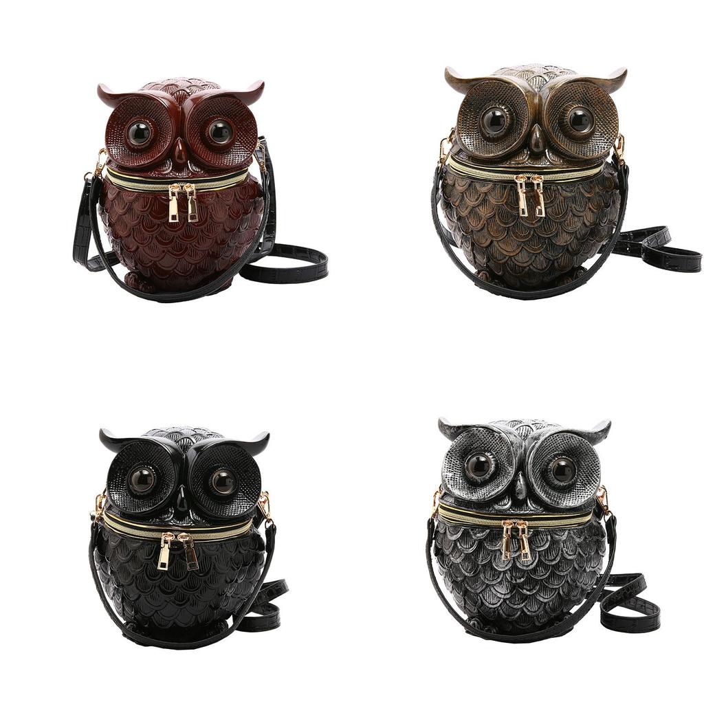 Crossborder Trend Pu Womens Shoulder Bag With Owl Embossed Box Design For Daily Use