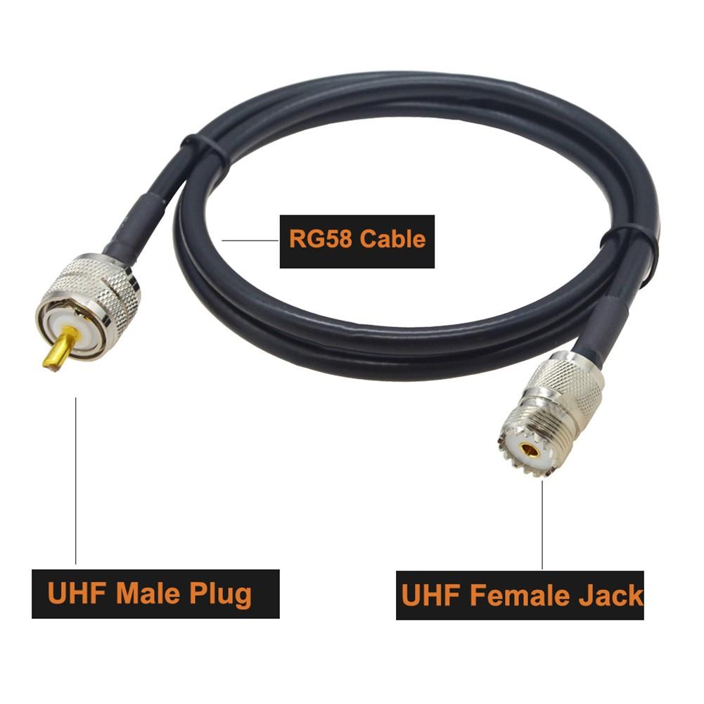 RG58 Kabel PL259 UHF Stecker auf UHF Buchse SO239 Kabel PL-259 auf SO239 HF Koaxial