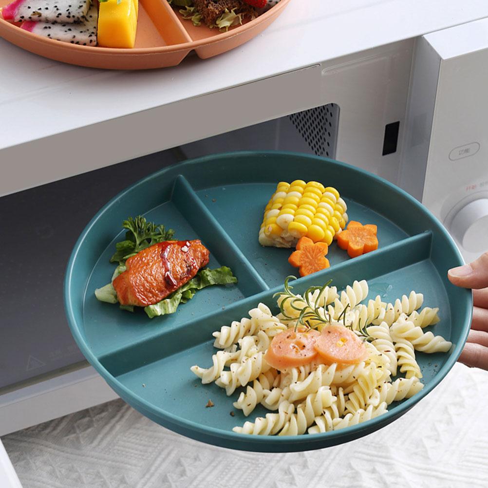 

4 Pcs Breakfast Plate Grid Child Trays for Food Serving Plates Dish