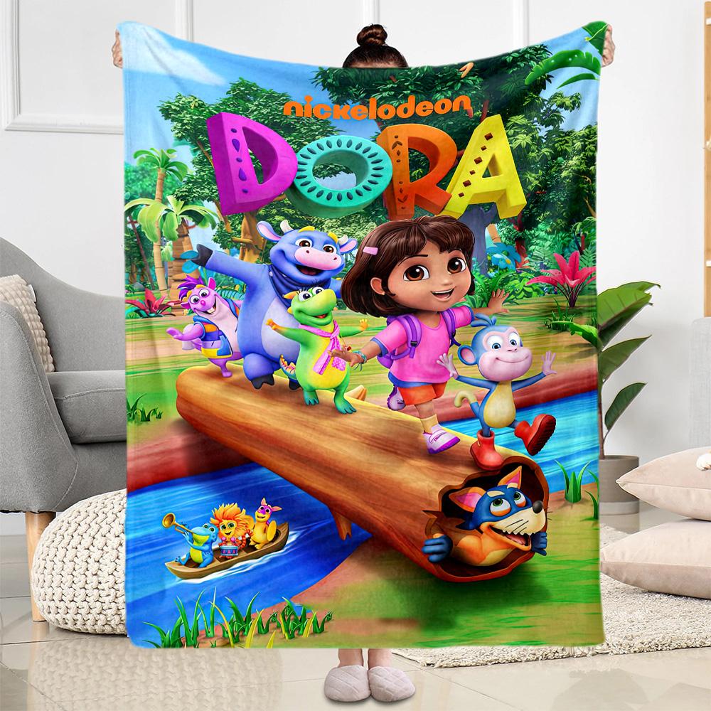 Dora Explorer Blanket Soft & Cozy Suitable for Chair Picnics Office Chair for All Occasions Modern Suitable for Gifting Relatives and Friends