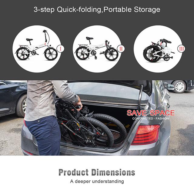 SAMEBIKE 20LVXD30 ელექტრო ველოსიპედი, 350 ვატი