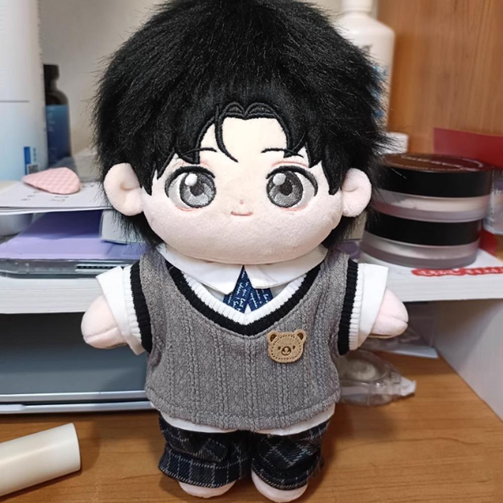 1 set School Uniform 20cm Cotton Doll Clothes Knitted Vest Plush Doll Clothes Doll Accessories