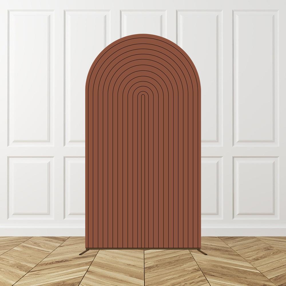 1Pc Wedding Brown Arch Backdrop Decoration Baby Party Kids Birthday Wedding Celebration Polyester Elastic Background Cover Prop