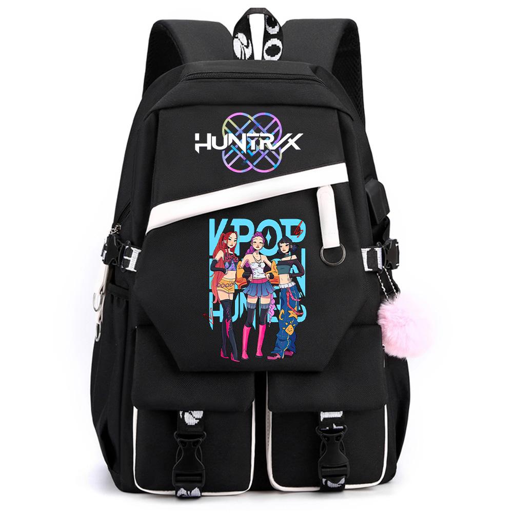 Kreskówkowy Kpop Łowcy Demonów Nadrukowany Plecak o Dużej Pojemności dla Nastolatka Ucznia Dziewczyny Chłopca Tornister Torba na Książki Prezent dla Dziecka Kobiety Wodoodporna Torba Podróżna Mochila