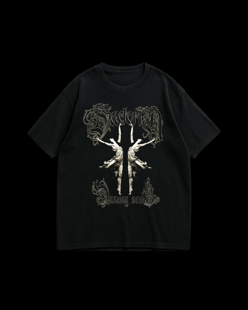 Gothic Men Black Pure Cotton Tshirt Religious and Subculture Dark Style Women Tshirt Philosophical Statement Personalized Top