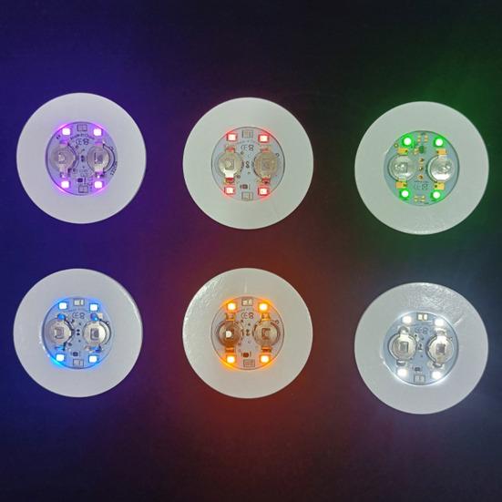 Colorful LED Coaster with 3 Light Modes Self-Adhesive Portable Drink Coaster for Beer Coffee Bar Ambience Lights Fun Home Bar Accessory